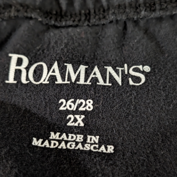 Black Lace Trim Capri Leggings Size 26/28w - Picture 2 of 4